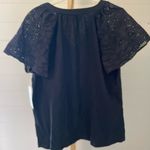 Time and Tru Blue Boxy Short Sleeve Blouse‎ Black Photo 2