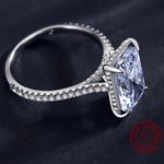 Sterling Silver SIZE 8 925 Emerald Cut CZ Ring Photo 3