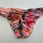 Shade & Shore Bikini Bottoms Tropical Floral Print Side Slits Ruched Coastal M Photo 4