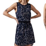 Athleta ‎ Women's Dress Size Large Voyage Orchid Pink Blue Rincon Printed Photo 0