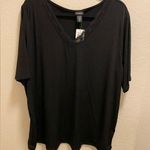 Torrid  Black Lace Trim Stretch V-Neck T-Shirt Size 4X New With Tag Photo 0