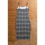 Touch Me  Women’s Black White Geometric Bodycon Dress Size M Stretch Photo 5