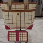 Coach  Heritage Stripe Tattersall Tote. Has Matching Wallet Excellent condition Photo 3