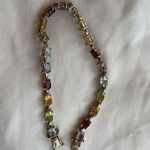 Vintage ADI Sterling Silver Thailand Multi Gemstone Link Bracelet 7” Gold Photo 1