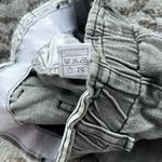 Denim Elastic High Waist Cuffed Shorts Black Large Photo 5