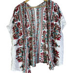 Umgee USA Embroidered Kimono Cardigan White Red Teal Floral Boho Plus Size Size undefined Photo 0