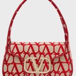 Valentino Garavani NWT Iconographe Loco Canvas Envelope Hobo Bag Red One Size Photo 0
