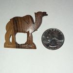 Wooden Bethlehem Carved Camel Boho Figurine Brown Photo 2