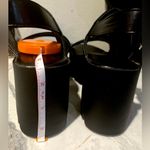 NWOT Black Chunky Open Toe & Buckle Woman’s Leather Sandlas Size:6 Photo 6