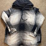 American Eagle AE Oversized Hooded Flannel Shacket Photo 5