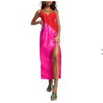 Topshop NWT Contrast Lace Color Block Slip Dress In Pink Photo 5