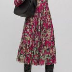 Hugo Boss Long Sleeved Dress in Plissé Tulle with Seasonal Print Size S NEW $398 Photo 7