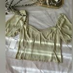 Aritzia BNWT Wilfred Novella Short Sleeve Blouse Top Pastel Sage Green Photo 9