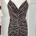 Dress the Population Viviane Rainbow Sequin Ruched Mini Dress Sz S NWT Photo 0
