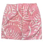Bahama Hand Prints Vintage Women’s Sz 12 Pink White Palm Leaf Print Cotton Skirt Photo 0