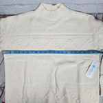 Pink Clover Textured Mock Neck Pom Sweater Ivory XL NIB Photo 5