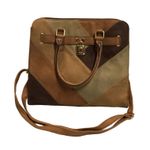 Vegan Leather Patchwork Bag Brown Photo 0