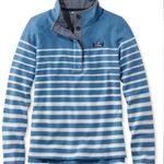 L.L.Bean Blue White Stripe Chambray Collar Rugby Pullover Top sz Small Photo 0