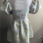 TCEC  Pastel Floral Puff Sleeve mini dress jacquard size small Photo 9