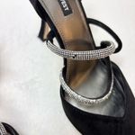 Nine West  Black and Silver Rhinestone Wrapped Pointed Toe Stiletto Pumps‎ 8.5 Photo 15