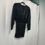 Anthropologie  Black Sequin Long Sleeve Dress Photo 11
