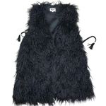 Show Me Your Mumu Faux Fur Vest Sz XS Black Shaggy Country Boho Cottage Gorpcore Photo 3