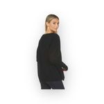 Lauren Moshi ᨎ Ladona X White Mouth Lightweight Knit Cashmere Sweater ᨎ Black S Photo 2