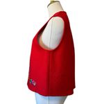 Vintage Matyo Folk Art Hungarian Red Felt Embroidered Floral Vest 164 Photo 1