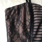 BCBGMAXAZRIA Strapless Bodycon Cocktail Dress Mini Corset Striped Black Size 6 Photo 5