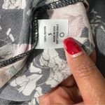 Roe + May Floral Print Crepe Halter‎ Tie Neck Wide Leg Jumpsuit Gray Photo 12