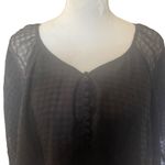 Kenar black double layer sheer blouse 3/4 length wide sleeves women's size small Photo 4