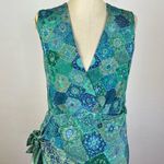 Altuzarra Sade Wrap Effect Printed Silk Midi Dress Green Size 10 Photo 4