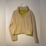 Girlfriend Collective  Fleece Jacket Womens Small Half 1/2 Zip Cream Sherpa Crop Photo 1