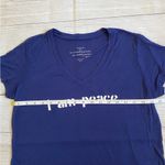 Peace Love World  Navy 'I Am Peace' V-neck Soft Tee T-shirt Photo 4