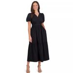 French Connection French Connection Women's Bubble Sleeve Poplin Maxi Dress Black XXL Photo 3
