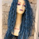 Blue Long Curly Soft Swisslace Lacefront wig Photo 3