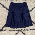 St. John  Blue Silk Ruffle Skirt Photo 0