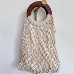 Shiraleah Anthropologie Macrame Handbag Fringe Tassel Beachy Coastal Wood Handle Photo 4