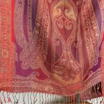 None Pashmina Scarf Burgundy Purple Fringe Edge Shawl Wrap Gift Women 23" x 80" Photo 3
