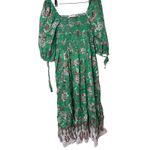 Cara Cara Green Jazzy Smocked Cotton Voile Midi Dress sz L Size L Photo 1