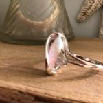 White Gold Plated Brass Created Fire Opal with cubic zirconia sz 8 Silver Photo 2