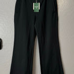 Halara  Wide Leg Zipper Pockets Mid Rise Flare Work Pants, Black, M Petite Photo 0