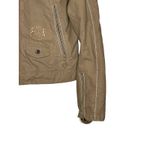 Diesel  Women Jacket Moto Racer Biker Full Zipper‎ Pocket Snap Collar Tan Large Photo 3