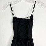 ASOS Design Size 0 Dress Mini Lace Up Back Solid Black Spaghetti Strap 501 Photo 3