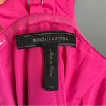 BCBGMAXAZRIA Dress One Shoulder Cocktail Pink Begonia Front Bow Sz 6 Mini Palais Photo 7