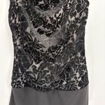 Y2K vintage White House Black Market Gray Velvet Burnout Tank haulter Top xs Photo 3