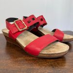Naot Womens Dynasty Wedge Kiss Red Leather Sandal Size 39EU/8US Photo 0