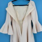 Metisu‎ Women's Bell Sleeve Boat Neck Lined Satin Sheath Dress Cream Size Medium Photo 5