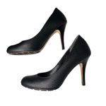 Cole Haan  Black Leather Pumps Round Toe Dress Heels Cushioned Sole‎ Size 6B Photo 1