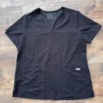 FIGS  Technical Collection Black Scrub Top Size Large Doctor Medical Nurse MD Photo 0